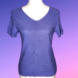 Gabriel New York Vintage 100% Rayon Lavendar Blue Woven Top